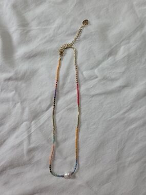 Plunder Multicolor Beaded Necklace with Pearl Accent
